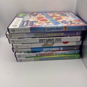 Xbox 360 Kinect Game Lot 7 Games Just Dance Wipeout Kinect Sports